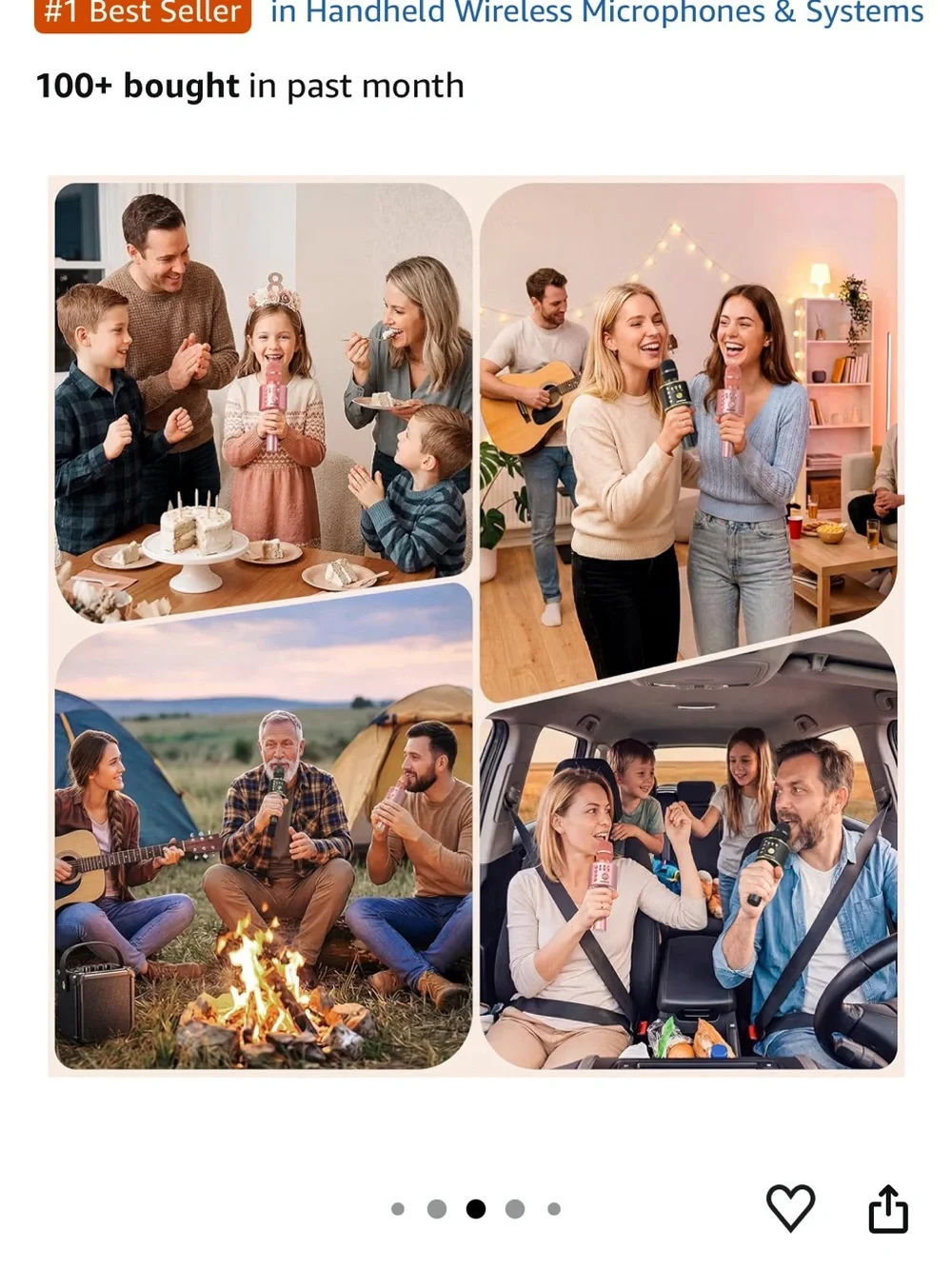 Rose Gold Bluetooth Wireless Handheld Microphone with Speaker
